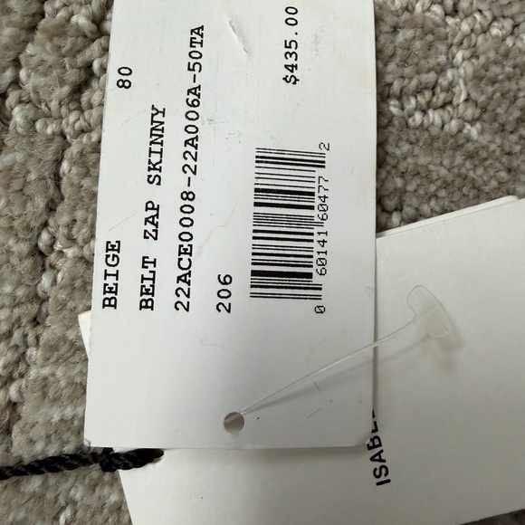 Isabel Marant Zap Skinny Beige Belt with Silver Studs - Picture 5 of 9